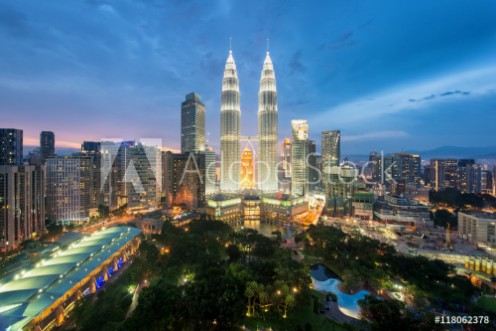 Picture of Kuala Lumpur skyline and skyscraper in Kuala Lumpur Malaysia